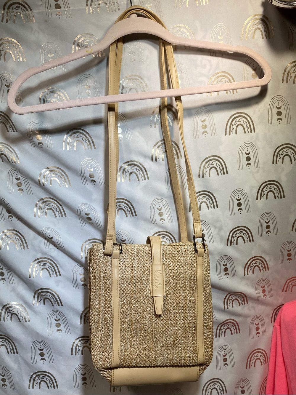 Woven Straw Crossbody Tote in Tan - Women Bags